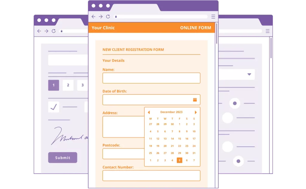 An example of online client forms in Private Practice Software
